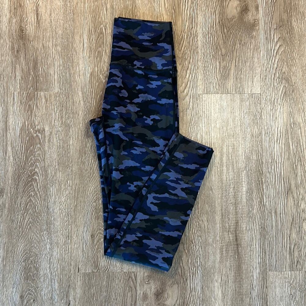 Aerie Goals Blue Camo High‎ Waisted Leggings Small Athletic Workout
